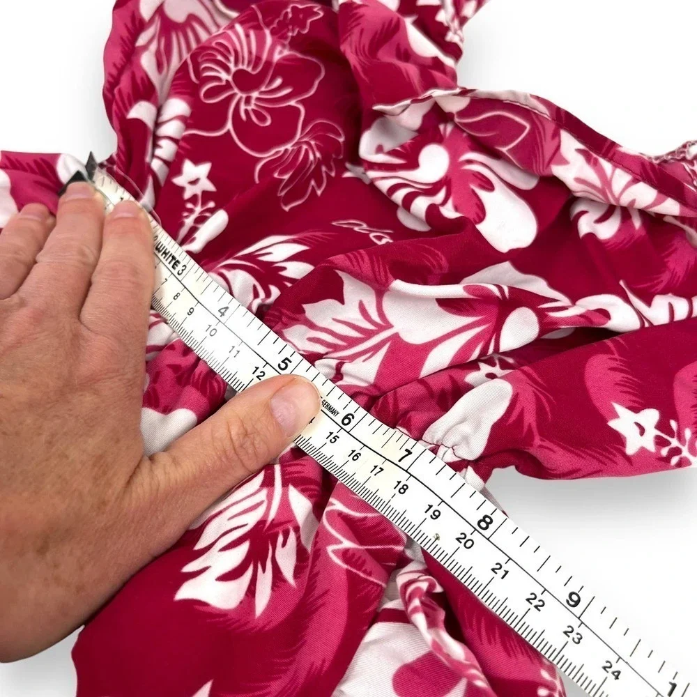 Ali'i Fashions Hawaii Dress Kids Girls 6 Magenta Pink Hawaiian Floral Ruffle - Picture 9 of 10